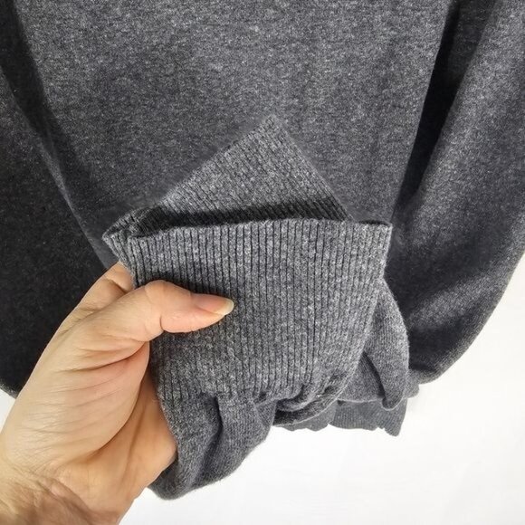 Banana Republic VNeck Pullover Sweater Sz XL Silk Linen Gray Quiet Luxury - Picture 6 of 7